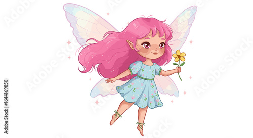 Cute fairy illustration on a white background