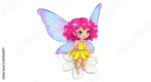 Cute fairy illustration on a white background