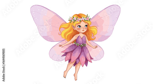 Cute fairy illustration on a white background