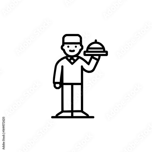 Waiter serving food restaurant service bellhop hospitality professional catering dining experience uniform 100
