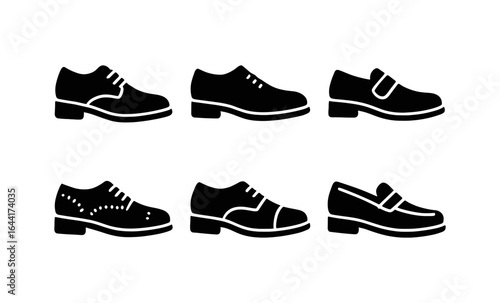 Classic men's shoe collection: silhouette designs of oxfords, loafers, and brogues