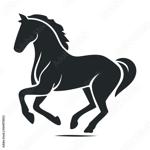 Silhouette of a graceful horse galloping