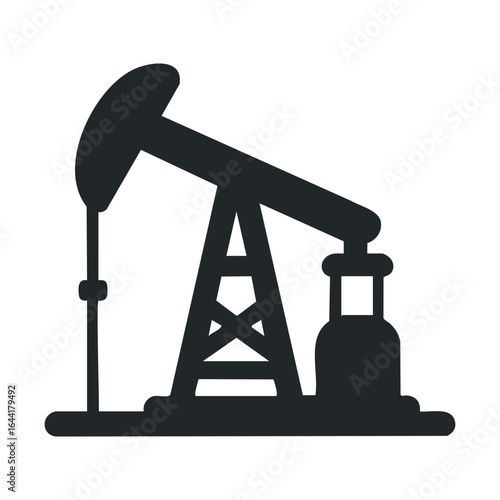Silhouette of oil pump jack: industrial extraction equipment icon