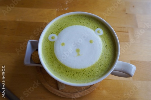抹茶ラテ　アート
