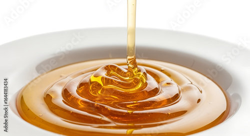 Wallpaper Mural Golden Honey Pouring on White Plate, Sweet and Natural Food Torontodigital.ca