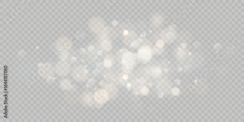 Abstract Silver and White Bokeh Glow in Holiday Style