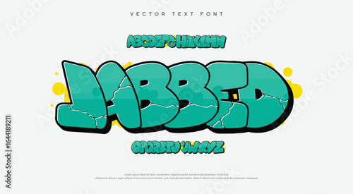 Jabbed logo graffiti font text effect, spray and street text style	