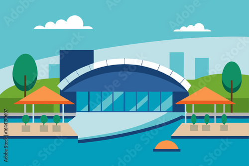 waterfront corporate plaza open air amphitheater