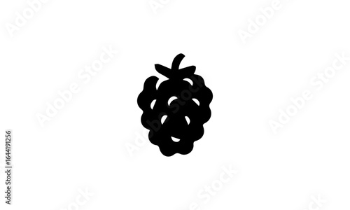 Raspberry glyph icon. Blackberry or dewberry simple black silhouette. Vector fruit symbol, isolated single icon  64x64