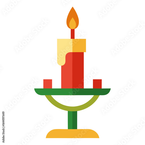 Christmas Candle Holder on White Background