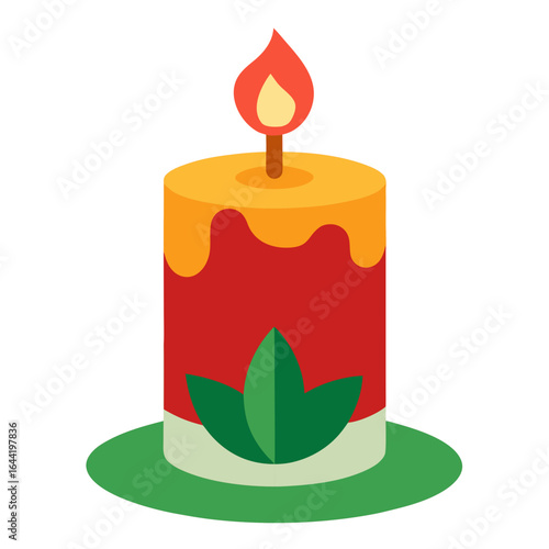 Christmas Scented Candle on White Background