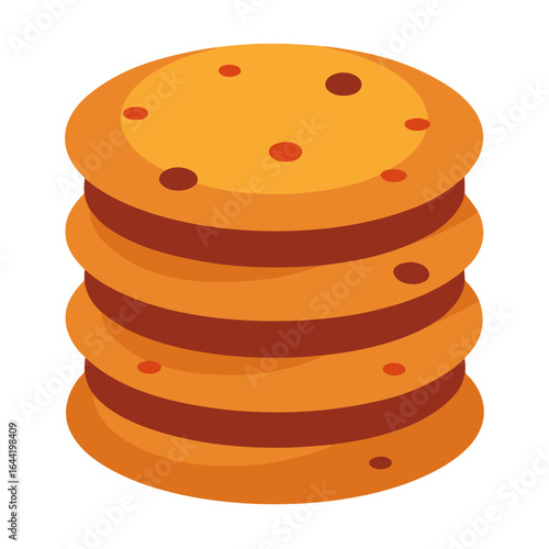 Cookie Stack on White Background