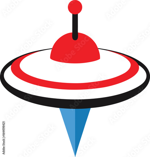 Spinning top for childs clipart vector art and illustration