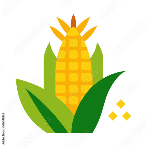 Corn Harvest on White Background
