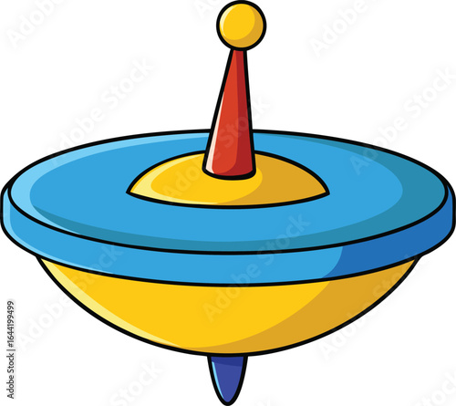 Spinning top for childs clipart vector art and illustration
