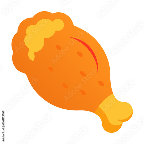 Fried Chicken on White Background