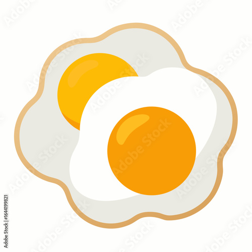 Fried Eggs on White Background