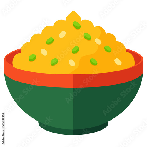Fried Rice on White Background