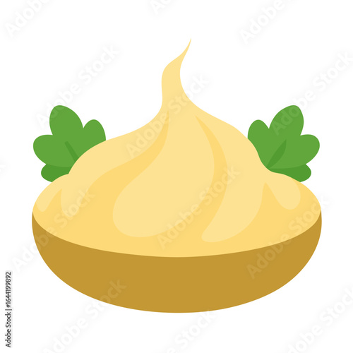 Garlic Mashed Potatoes on White Background