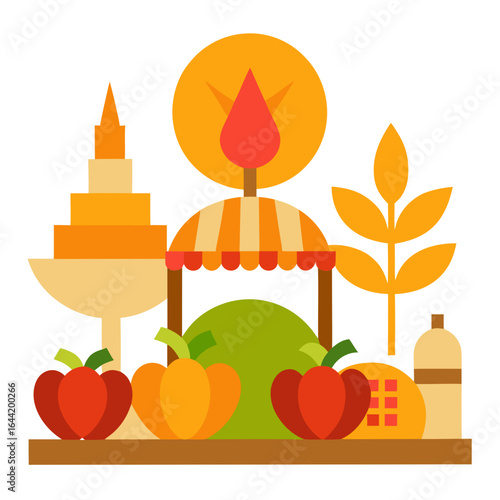 Harvest Festival on White Background