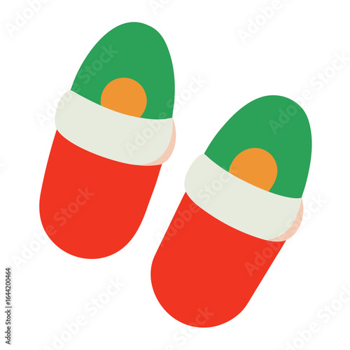 Holiday Slippers on White Background