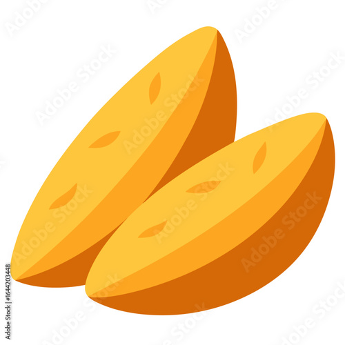 Potato Wedges on White Background