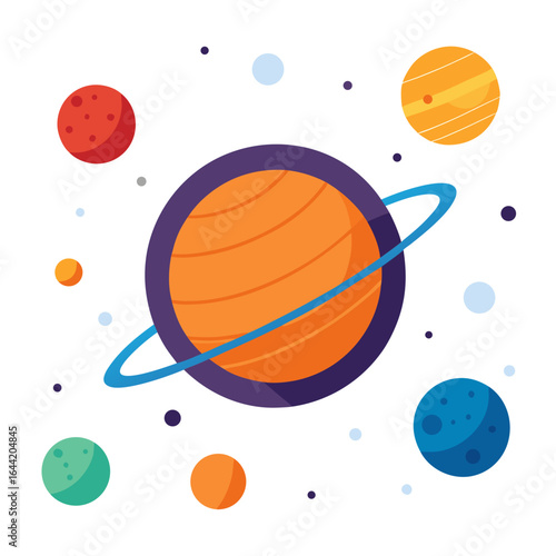 Solar System Poster on White Background