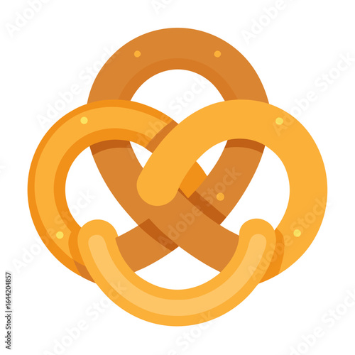 Soft Pretzel on White Background