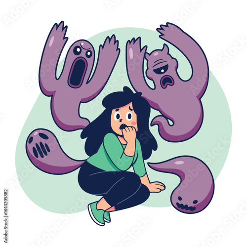 Schizophrenia Concept Vector Cartoon Illustration