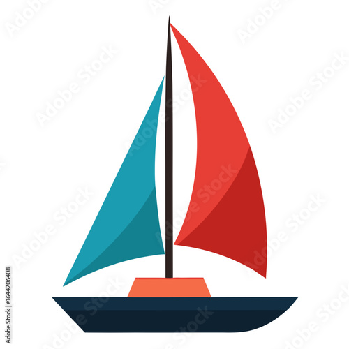 Yacht Sail on White Background