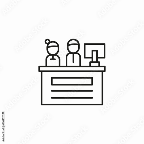 bank tellers desk icon sign vector