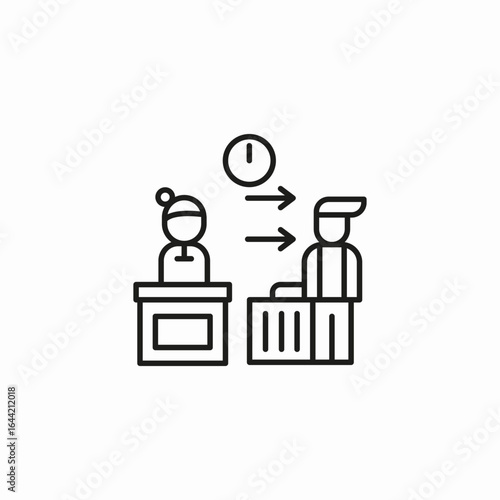 check in check ou icon sign vector
