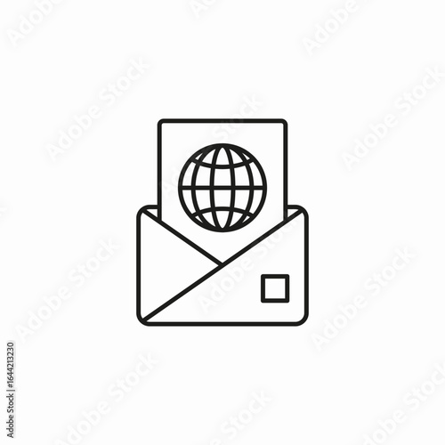 international email message icon sign vector