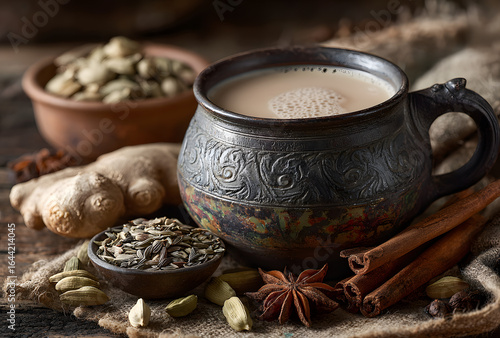 Wallpaper Mural Traditional indian masala chai tea Torontodigital.ca