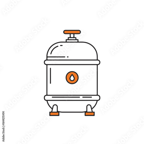 A simple line drawing of an industrial gas storage tank.