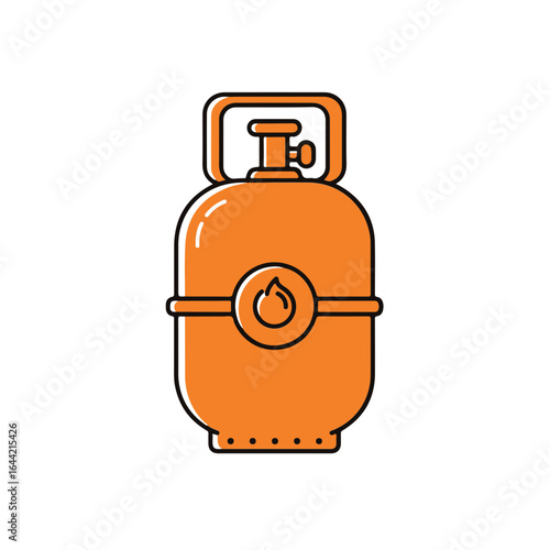 An illustration of an orange gas cylinder against a subtle background.