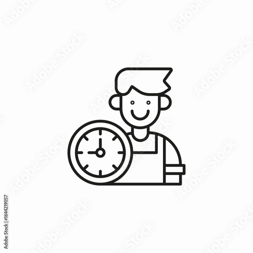 happy man clock icon sign vector