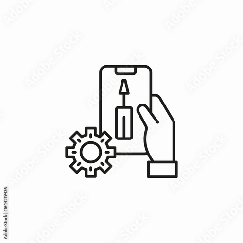 mobile settings adjustment icon sign vector