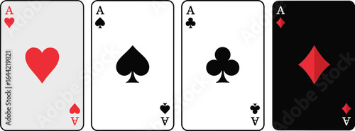 Aces playing cards poker game casino gamble card suits set