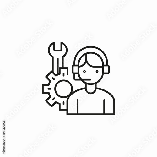 technical assistance callcenter icon sign vector