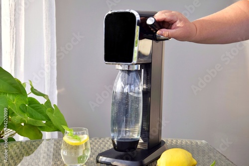 Wall Mural A device for making carbonated water.