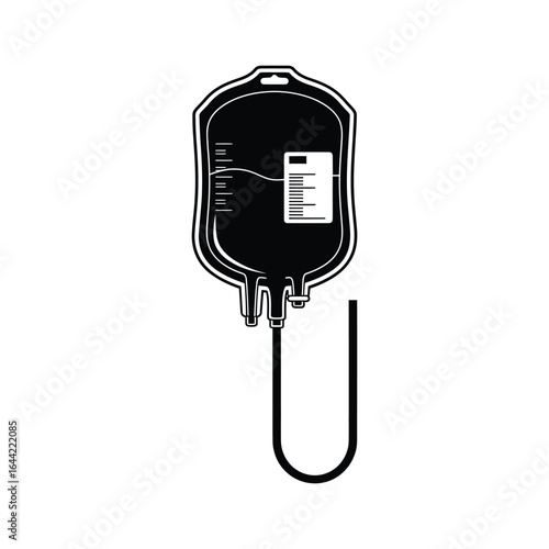 blood bag silhouette for transfusion donation and hospital healthcare equipment