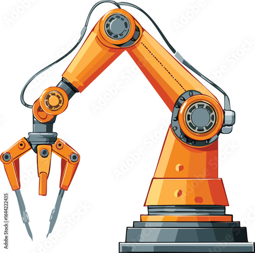 Industrial Robotic Arm Assembling Mechanical Parts