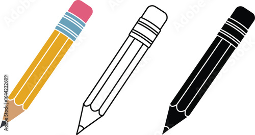 Pencil drawing vector art for education and back to school