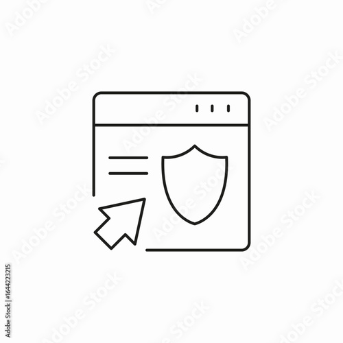 browser protection shield icon sign vector