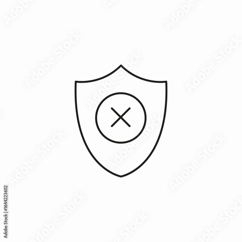 failed security shield icon sign vector