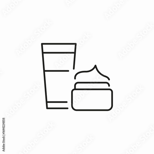 skincare cream bottle jar icon sign vector