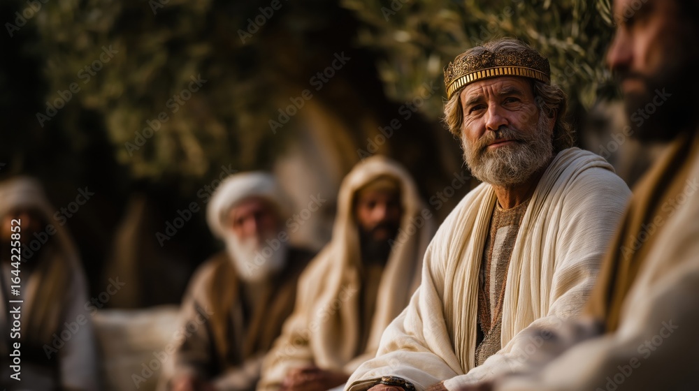 Fototapeta premium biblical story․King David is the religious symbol of the elders of Israel's choice to become a wise and righteous leader, a humble lamb.