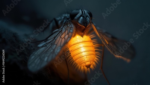Obraz w ramie Close-up glowing fly