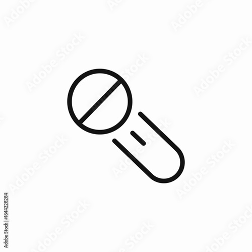 microphone with cross icon sign vector